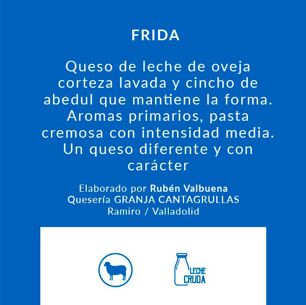 Ficha del Queso Frida elaborado con leche cruda de oveja