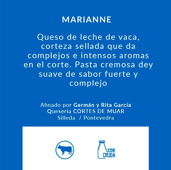 Ficha del Queso Marianne elaborado con leche cruda de vaca